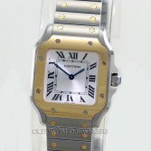 Cartier Santos Ref W2SA0033 Steel 18K Gold White Roman